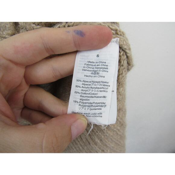 Madewell Small Baxter Sweater Tunic Tan Brown Open Knit Alpace Loungewear - Picture 7 of 8